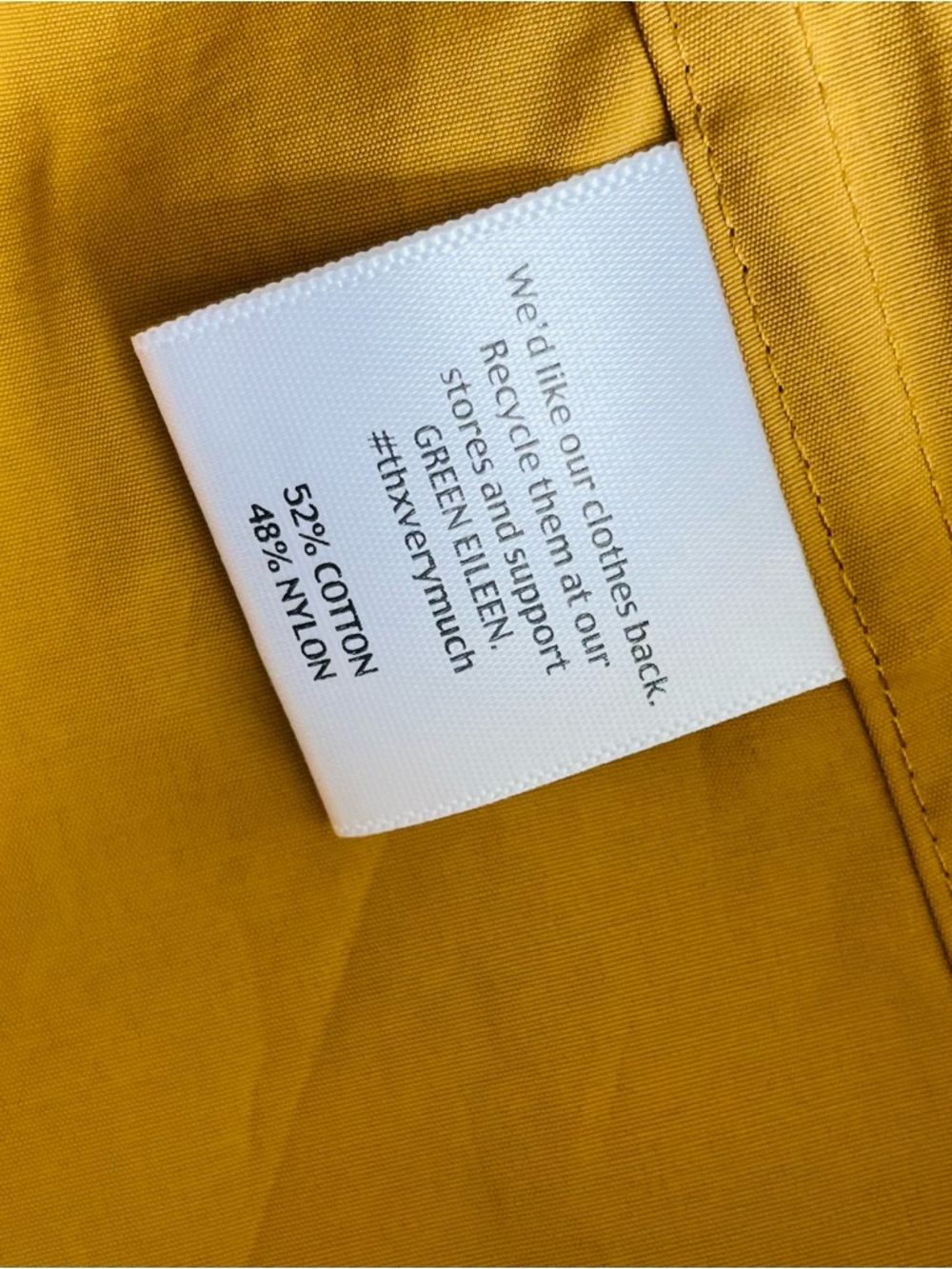 Eileen Fisher Mustard Trench Coat - Picture 9 of 9
